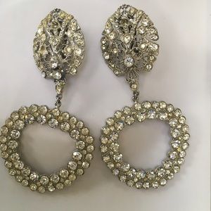 Large size crystal earrings
